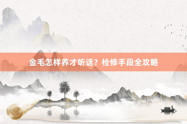金毛怎样养才听话？检修手段全攻略