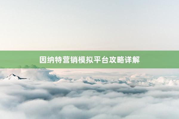 因纳特营销模拟平台攻略详解